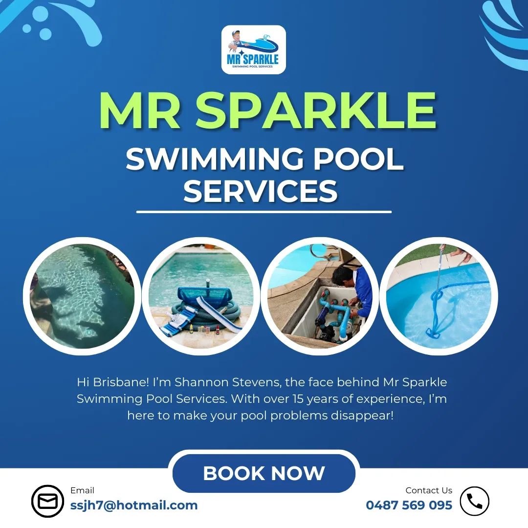 Mr Sparkle swimming pool services promotional graphic